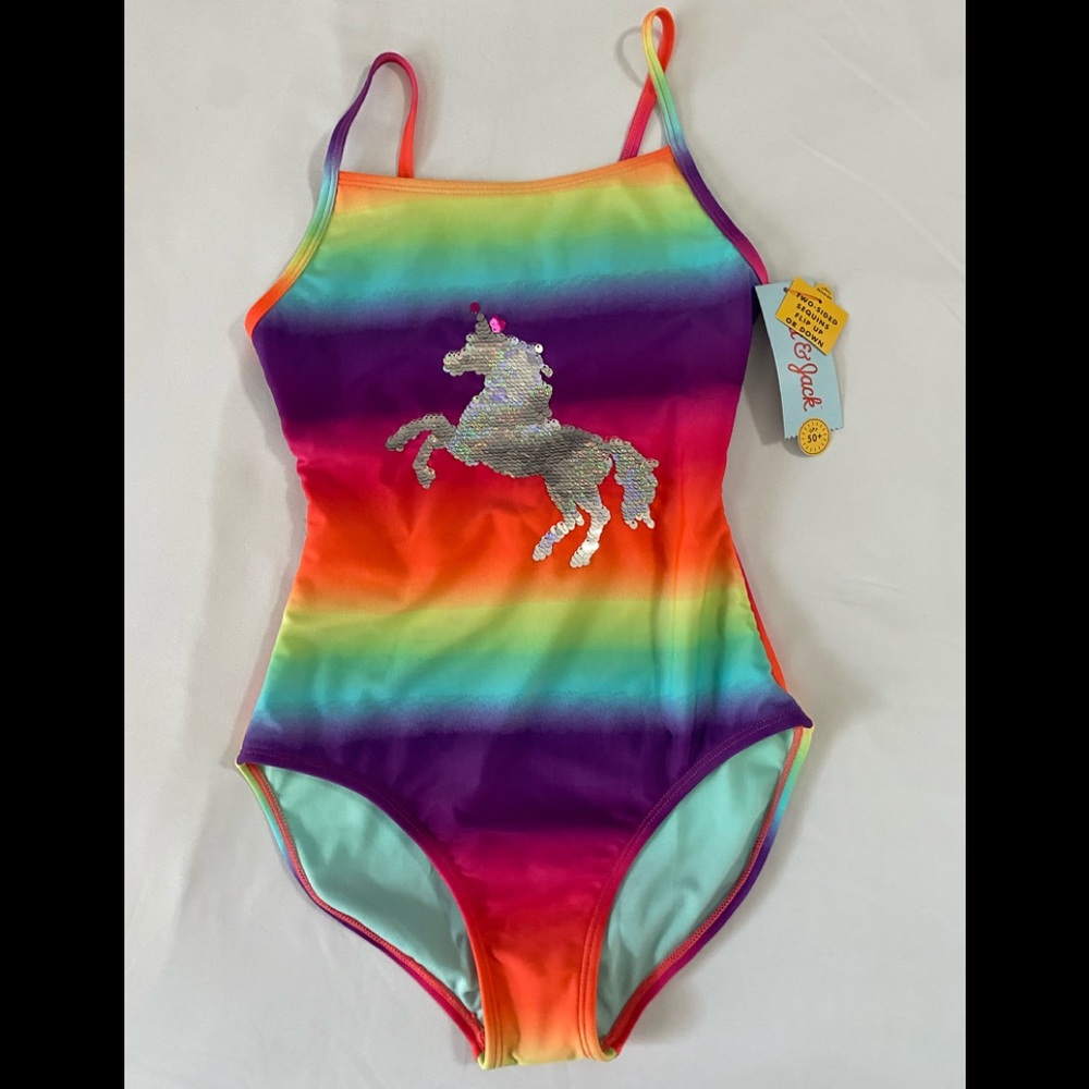 Rainbow unicorn sequin swimsuit. Cat and Jack.
